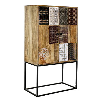 Skänk DKD Home Decor Vit Svart Gyllene Mörkbrun 84 x 43 x 152 cm