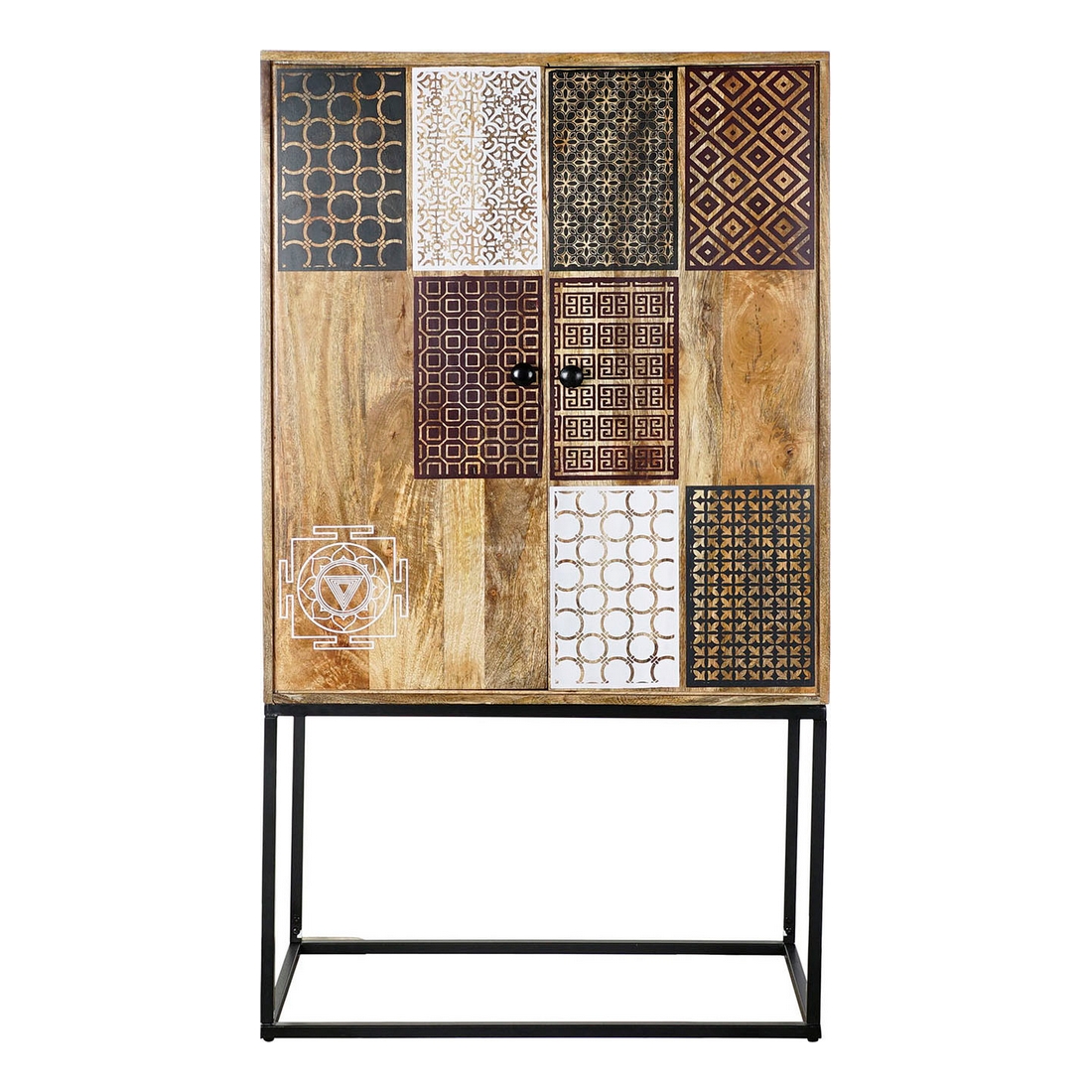 Skänk DKD Home Decor Vit Svart Gyllene Mörkbrun 84 x 43 x 152 cm - 2