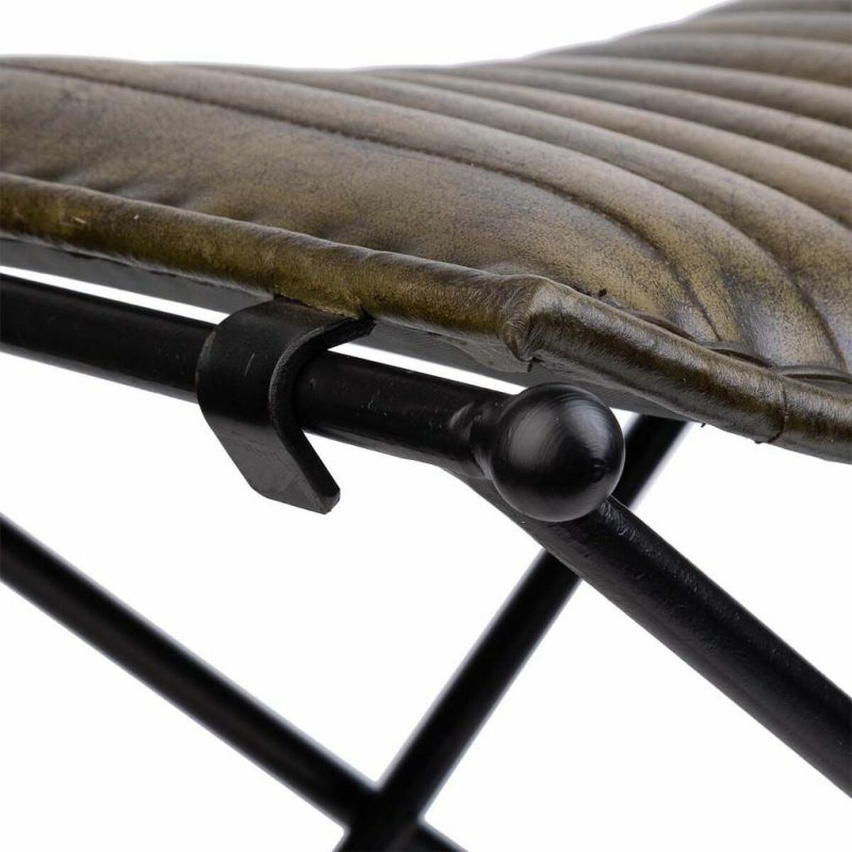 Sittpall Alexandra House Living Grön Läder Metall Järn 45 x 45 x 52 cm - 5
