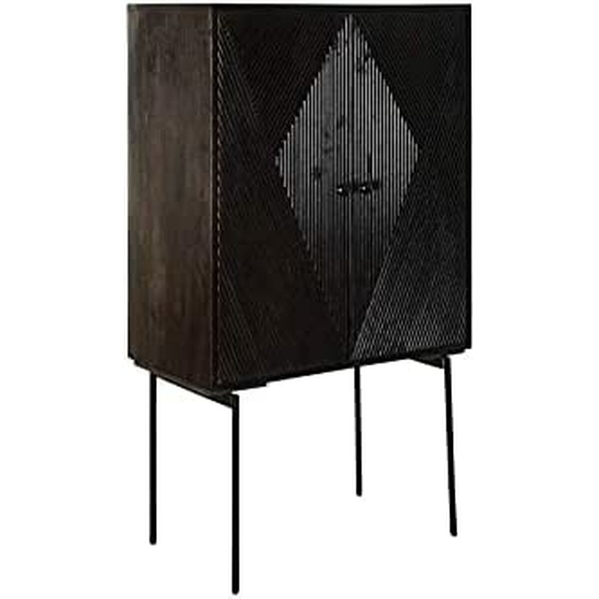 Skänk DKD Home Decor Svart Mörkbrun Metall Mangoträ 84 x 43 x 153,5 cm - 8