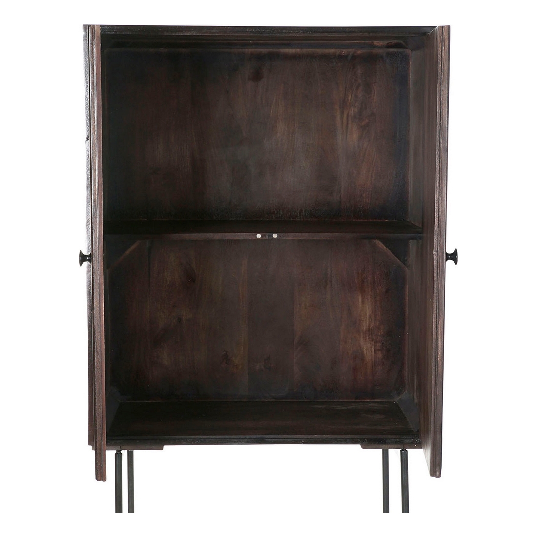 Skänk DKD Home Decor Svart Mörkbrun Metall Mangoträ 84 x 43 x 153,5 cm - 4