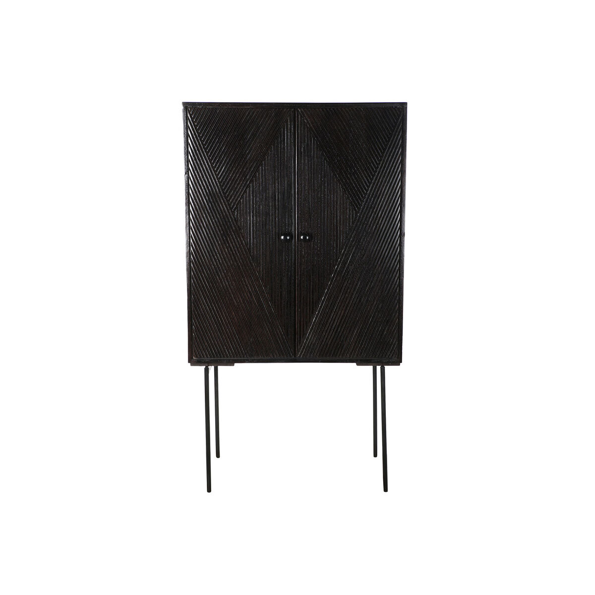 Skänk DKD Home Decor Svart Mörkbrun Metall Mangoträ 84 x 43 x 153,5 cm - 9