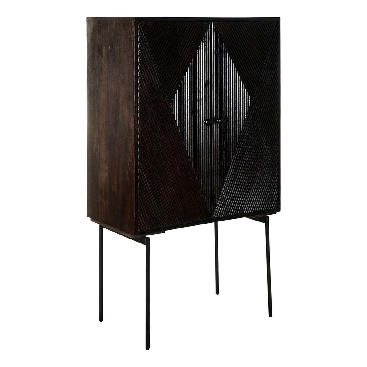 Skänk DKD Home Decor Svart Mörkbrun Metall Mangoträ 84 x 43 x 153,5 cm - 10