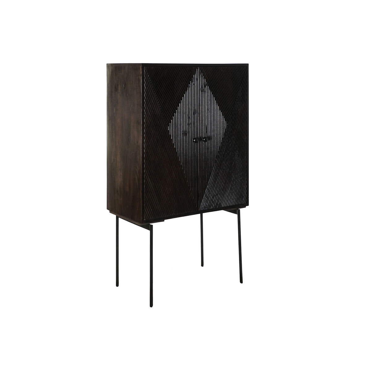 Skänk DKD Home Decor Svart Mörkbrun Metall Mangoträ 84 x 43 x 153,5 cm - 20