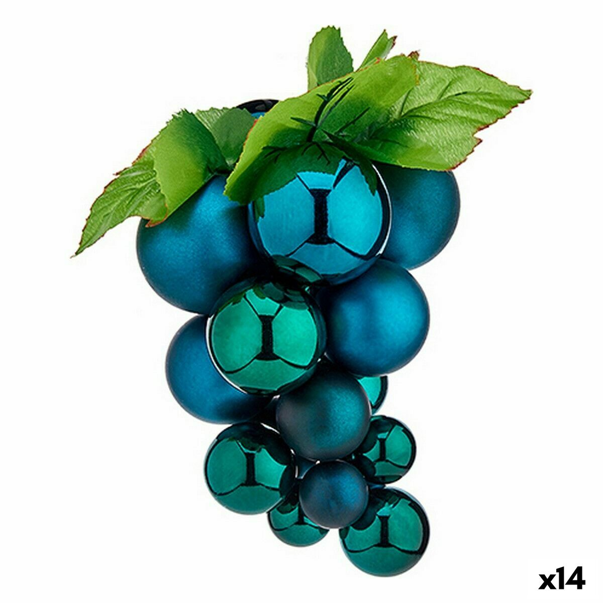 Julgranskula Vindruvor Mini Blå Plast 15 x 15 x 20 cm (14 antal)