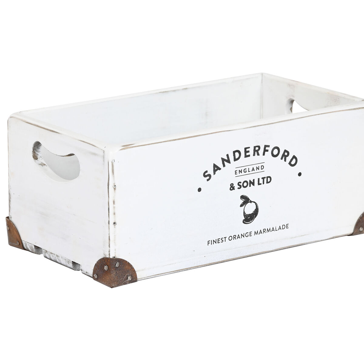 Uppsättning med Dekorativa Lådor Home ESPRIT Sanderford Vit Granträ 35 x 22 x 15 cm (5 Delar) - 2