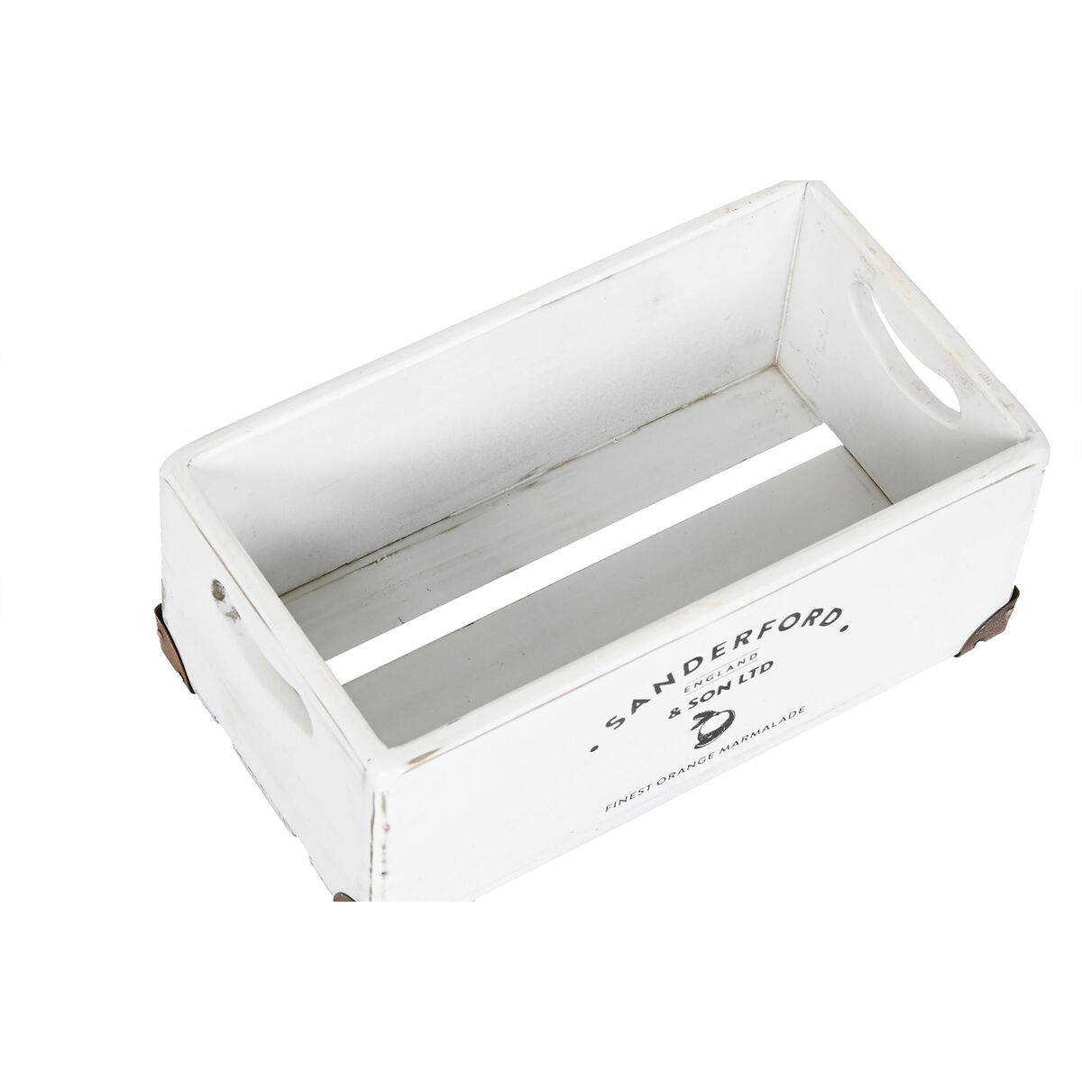 Uppsättning med Dekorativa Lådor Home ESPRIT Sanderford Vit Granträ 35 x 22 x 15 cm (5 Delar) - 3