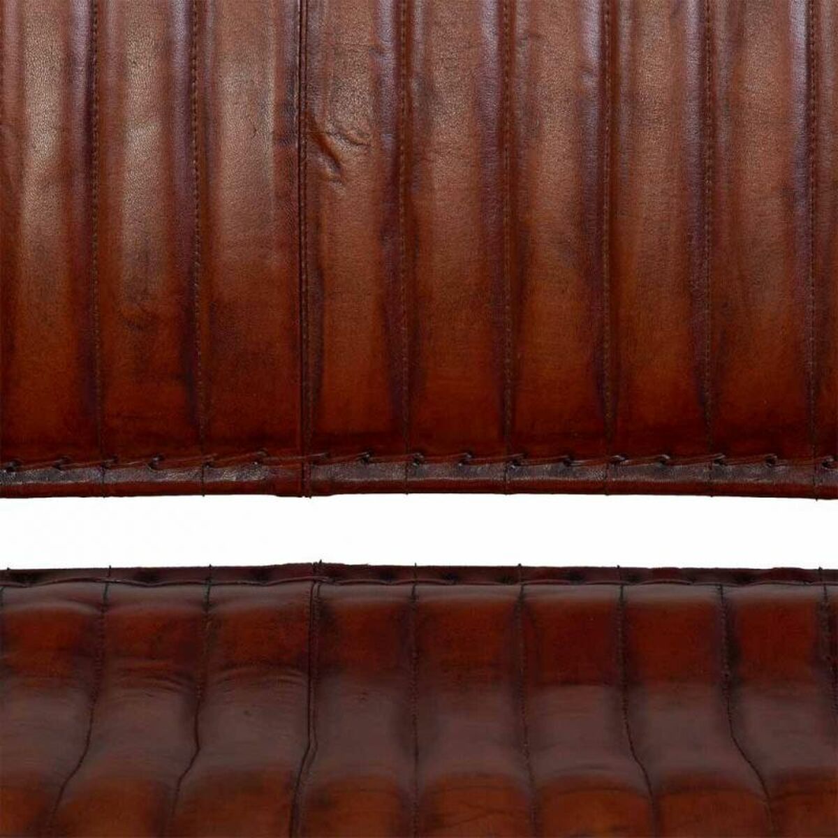 Bänk Alexandra House Living Brun Läder Metall Järn 62 x 75 x 112 cm - 7