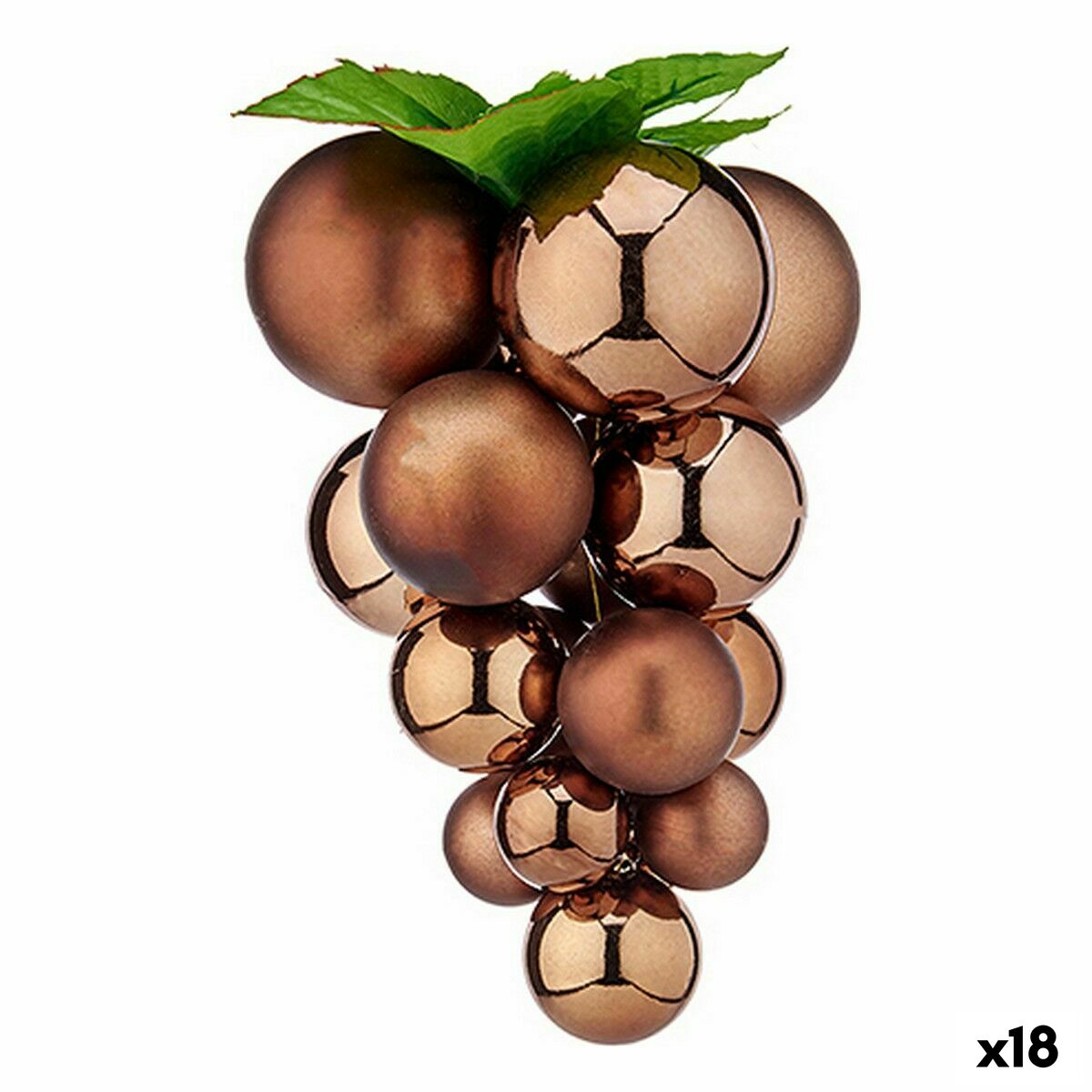 Julgranskula Vindruvor Liten Brun Plast 14 x 14 x 25 cm (18 antal)