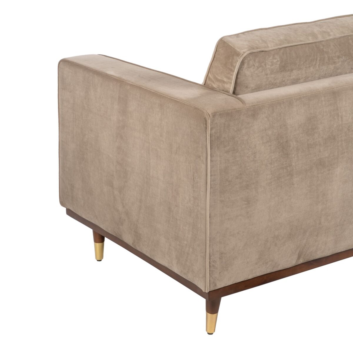 Soffa 172 x 89 x 91 cm Champagne Syntetmaterial Trä Sammet - 3
