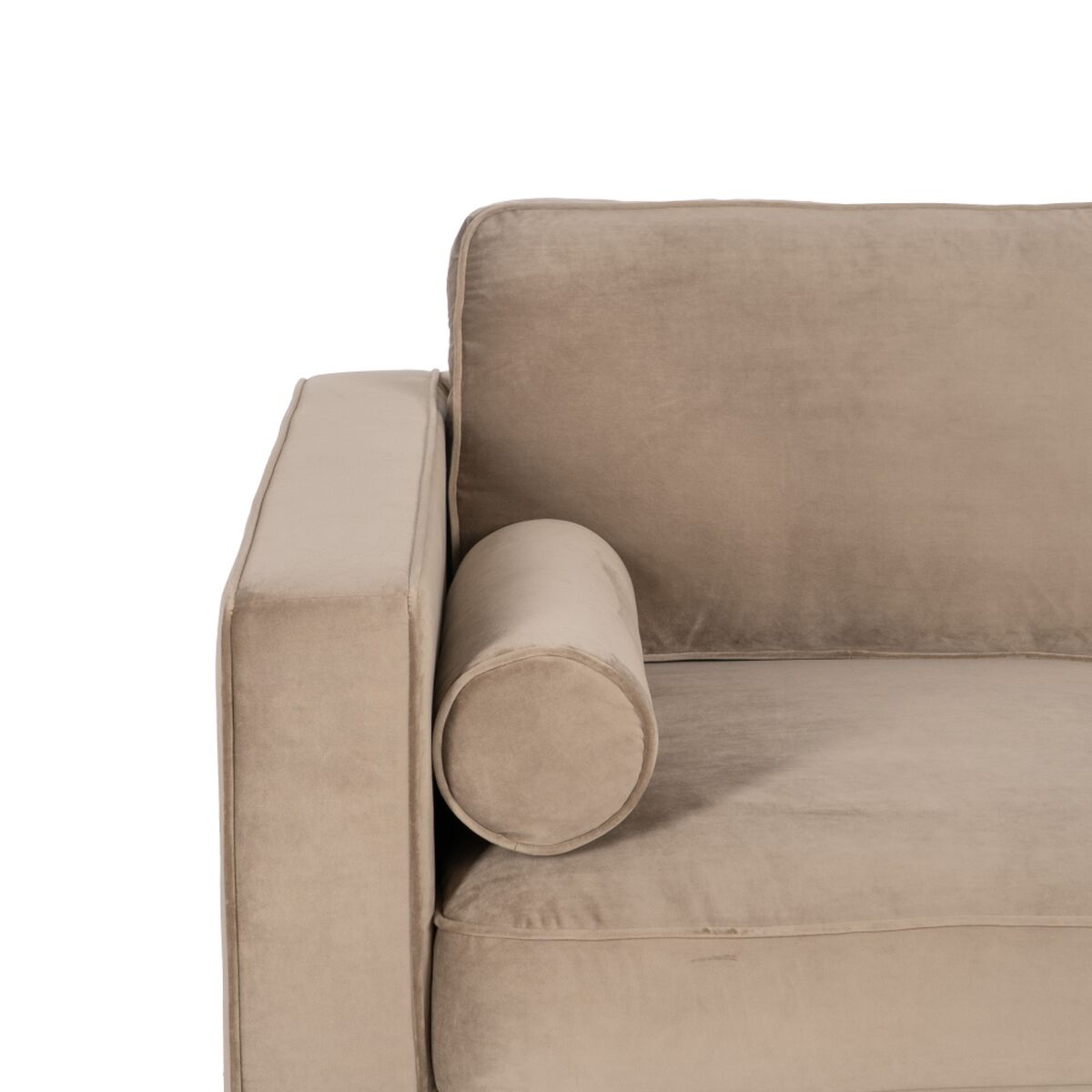 Soffa 172 x 89 x 91 cm Champagne Syntetmaterial Trä Sammet - 5