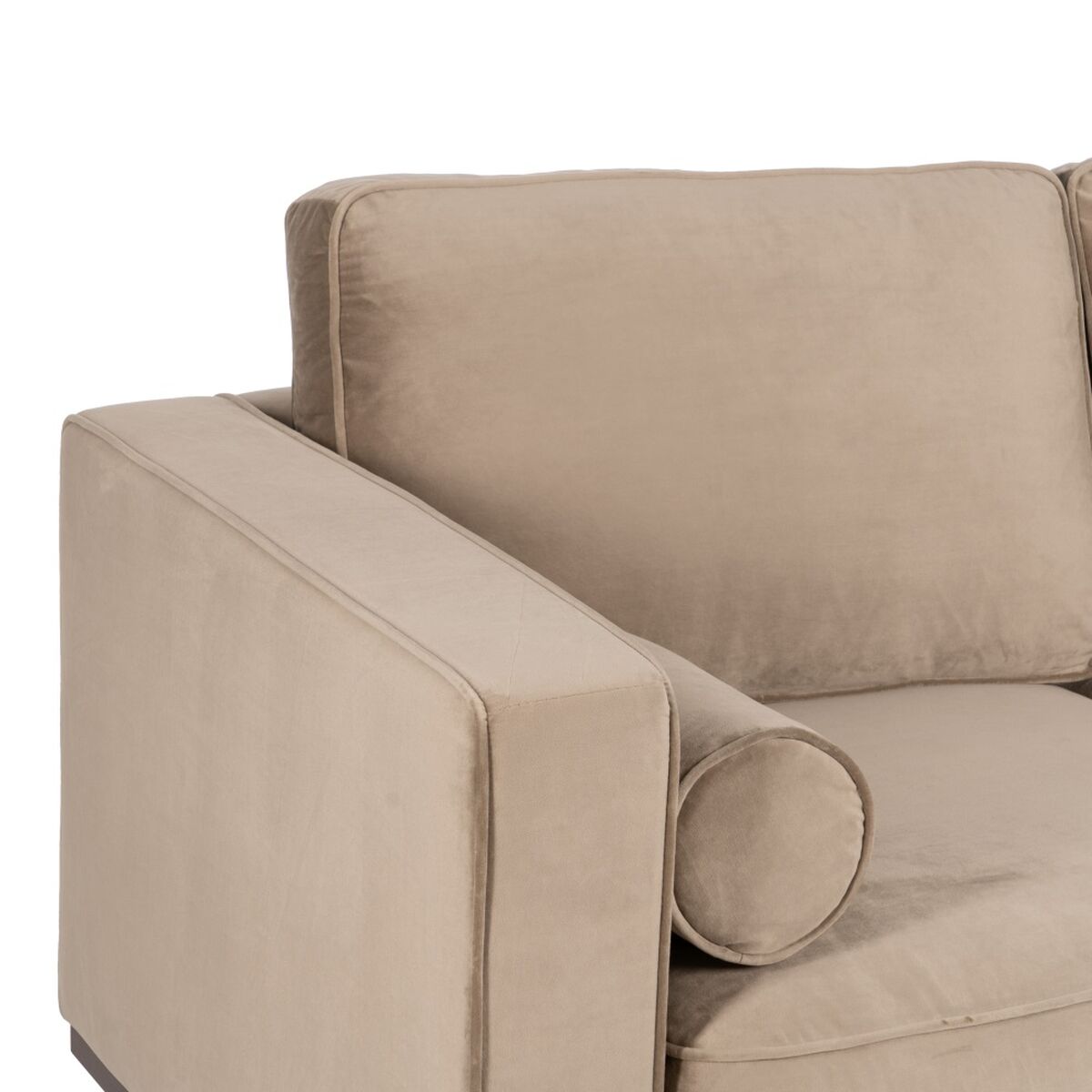 Soffa 172 x 89 x 91 cm Champagne Syntetmaterial Trä Sammet - 8