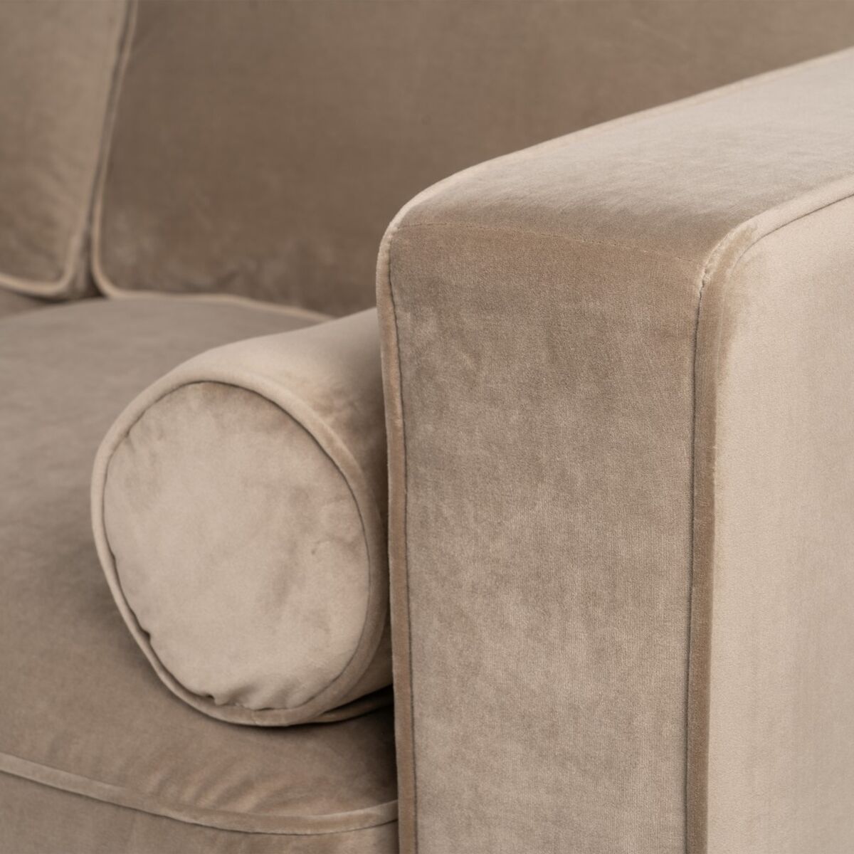 Soffa 172 x 89 x 91 cm Champagne Syntetmaterial Trä Sammet - 4