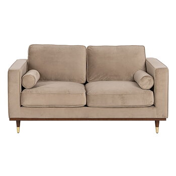 Soffa 172 x 89 x 91 cm Champagne Syntetmaterial Trä Sammet