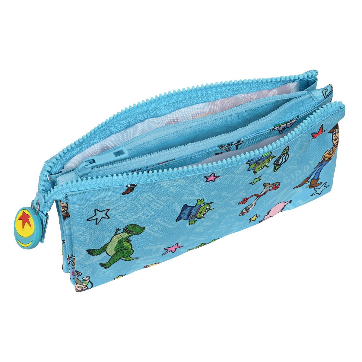 Tredubbel Carry-all Toy Story Ready to play Ljusblå (22 x 12 x 3 cm) - 5