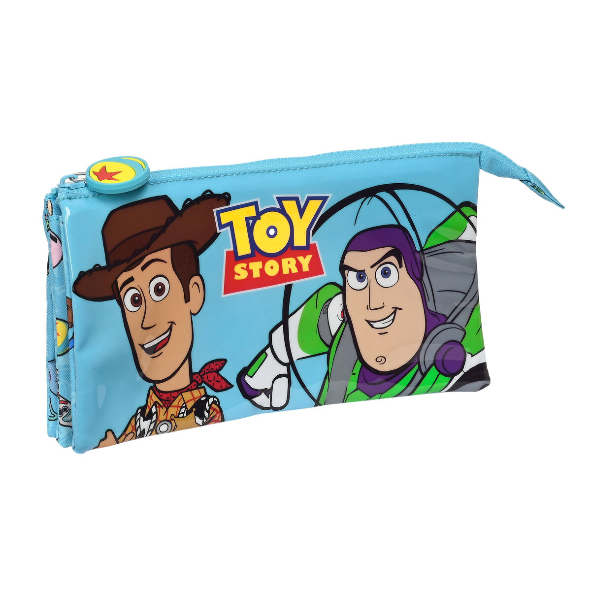 Tredubbel Carry-all Toy Story Ready to play Ljusblå (22 x 12 x 3 cm)