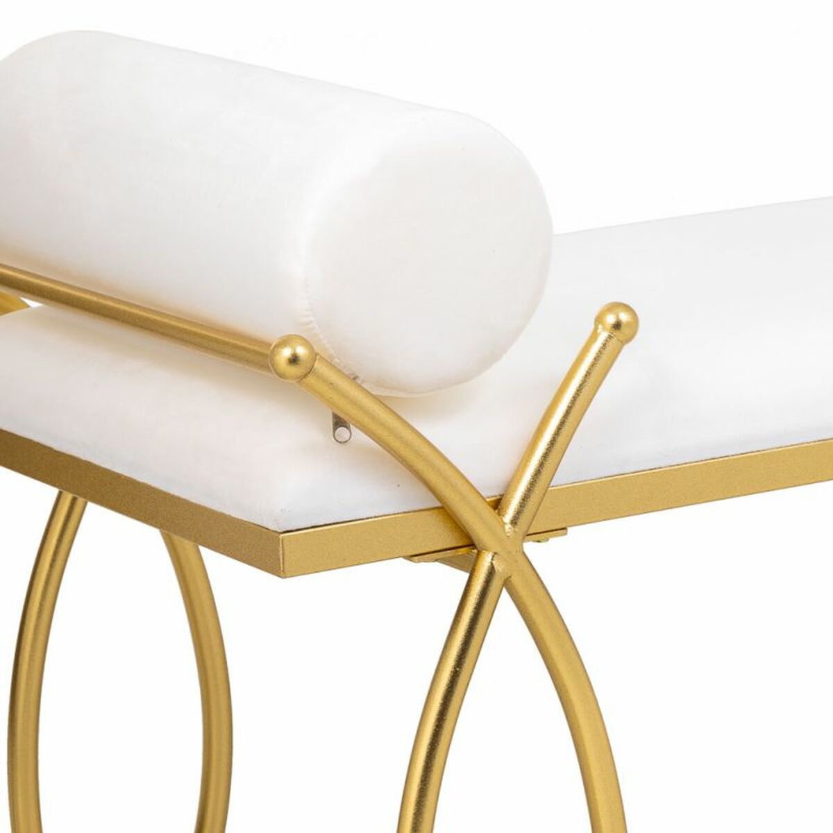 Sittpall Alexandra House Living Guld Skum Järn Trä MDF 49 x 53 x 112 cm - 6