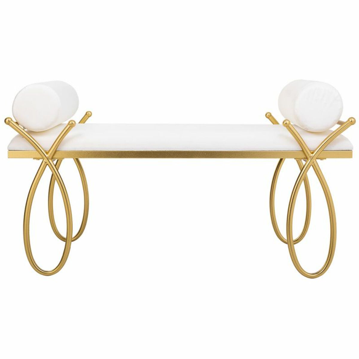 Sittpall Alexandra House Living Guld Skum Järn Trä MDF 49 x 53 x 112 cm - 4