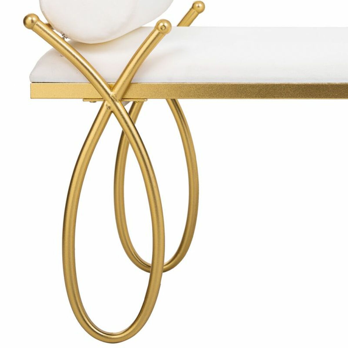 Sittpall Alexandra House Living Guld Skum Järn Trä MDF 49 x 53 x 112 cm - 7