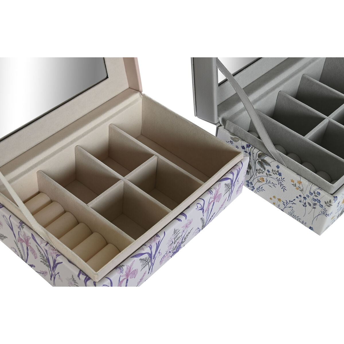 Smyckeskrin DKD Home Decor Vit Grå Lila Polyuretan 18 x 12,5 x 7,5 cm (2 antal) - 2