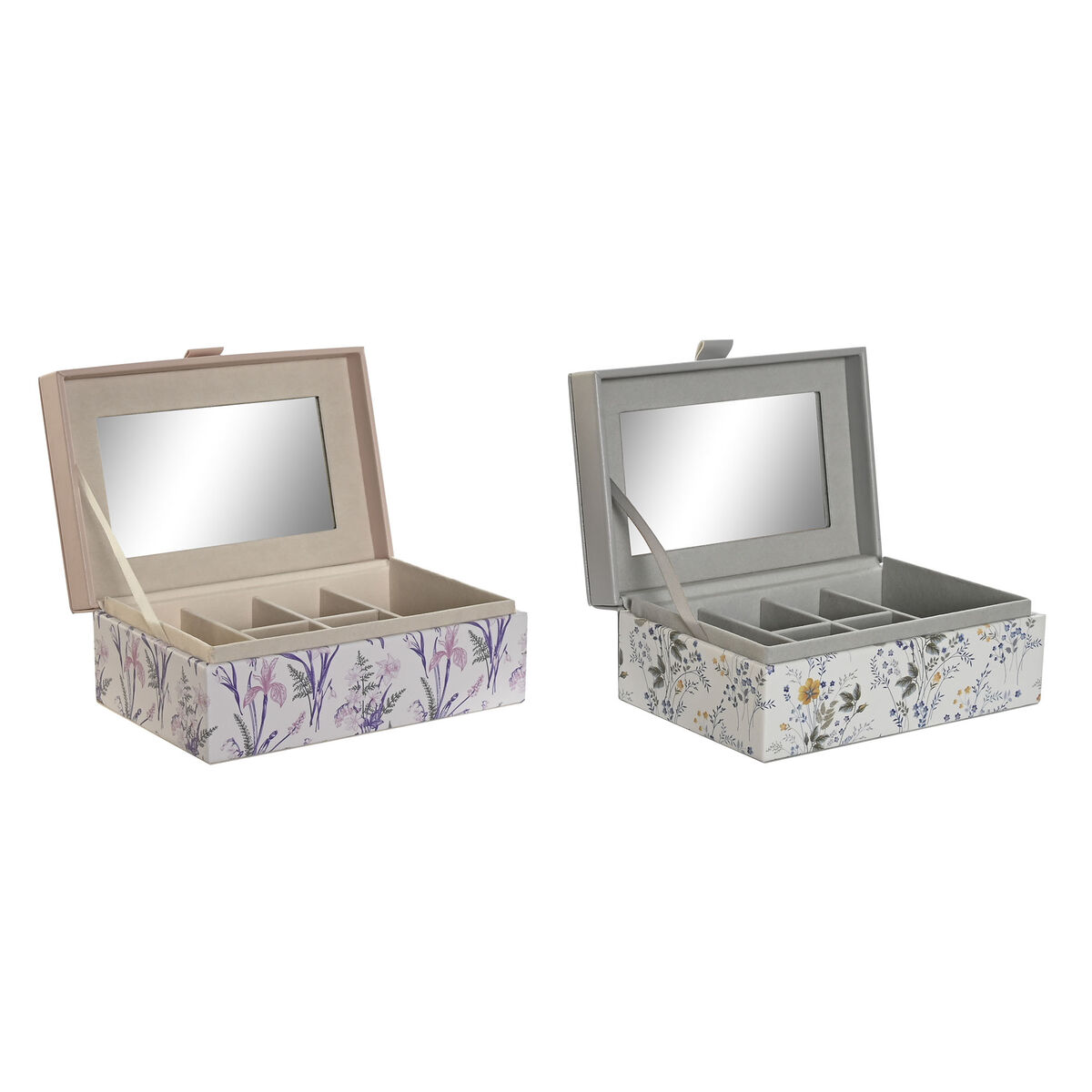 Smyckeskrin DKD Home Decor Vit Grå Lila Polyuretan 18 x 12,5 x 7,5 cm (2 antal) - 3