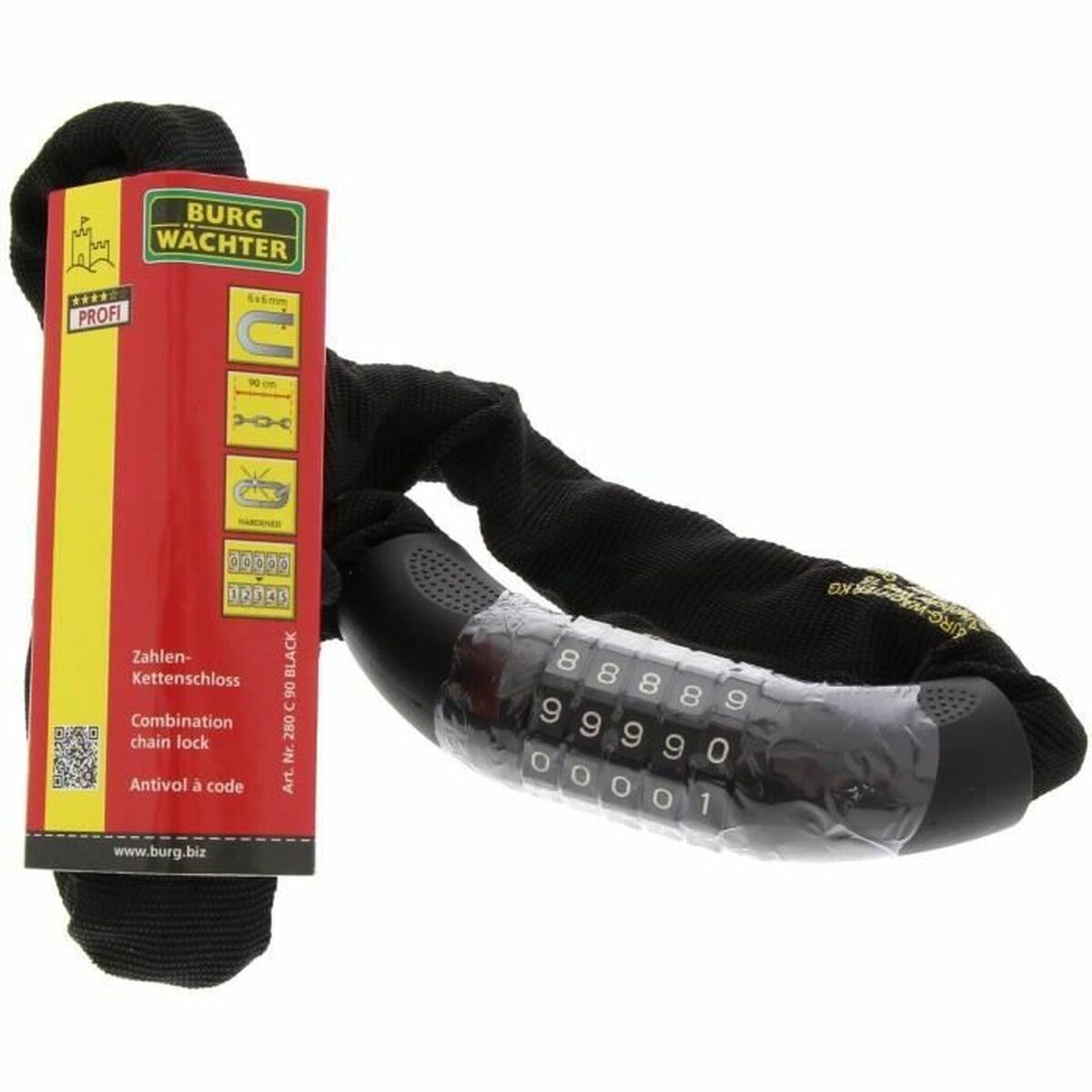 Hänglås med nyckel Burg-Wachter 280 C 90 BLACK Stål Rund - 5