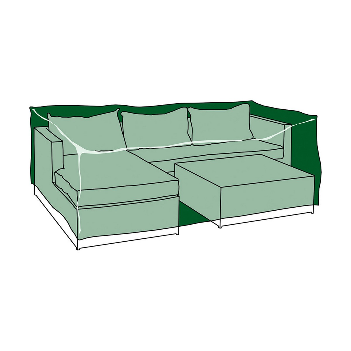 Skyddsväska Altadex Möbelpaket Grön Multicolour Polyetylen 300 x 200 x 80 cm - 2