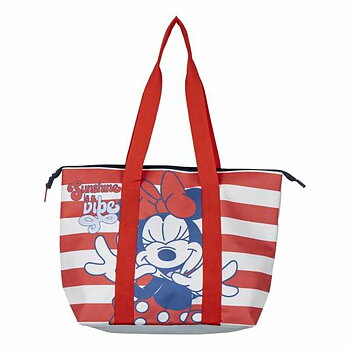 Strandväska Minnie Mouse Vit Röd 47 x 33 x 15 cm