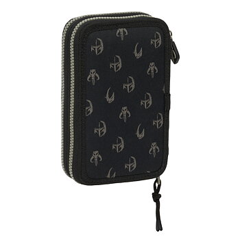 Dubbelt pennfodral The Mandalorian This is the way Svart 12.5 x 19.5 x 4 cm (28 Delar)