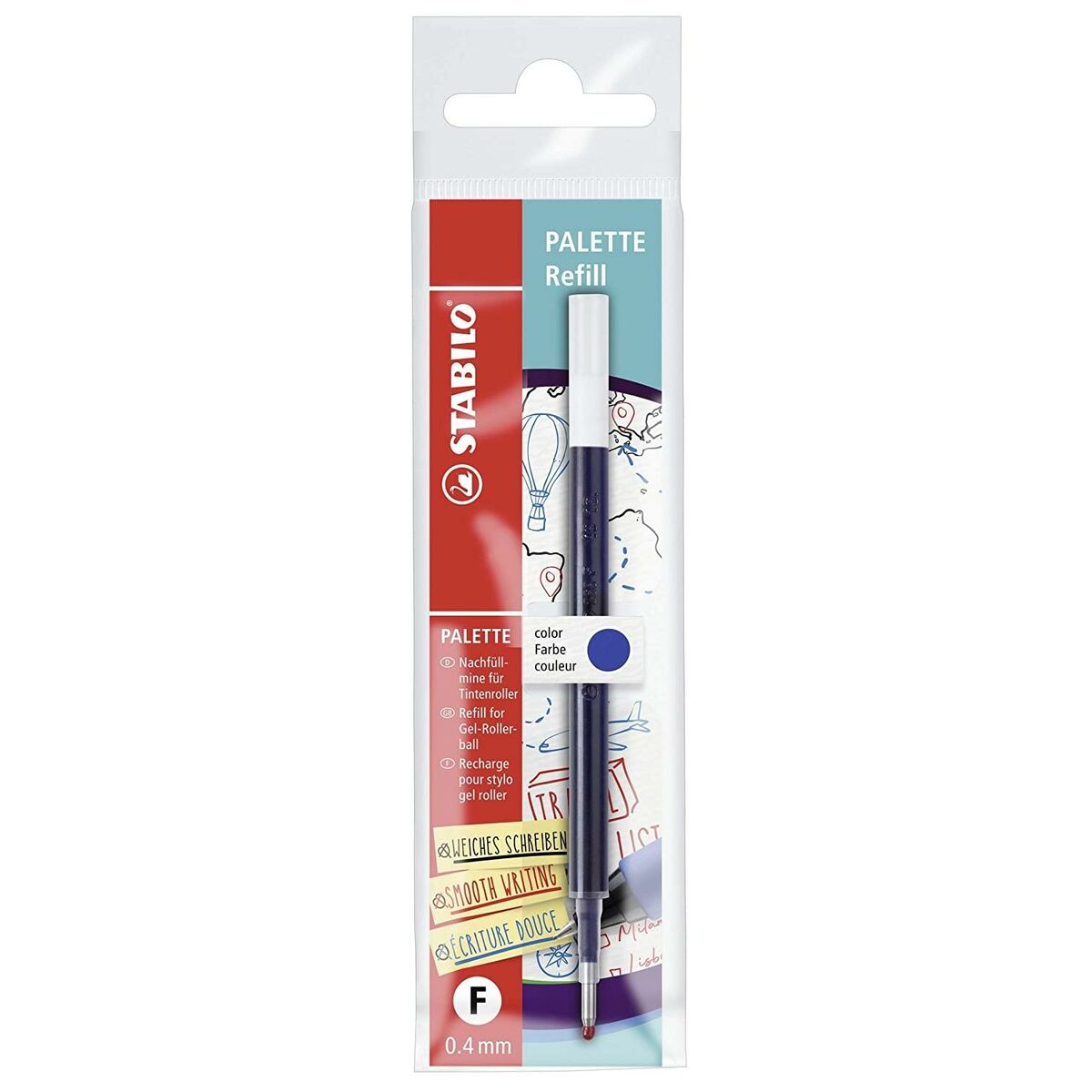 Refill för kulspetspenna Stabilo Palette Fine Blå (10 antal) (Renoverade A)