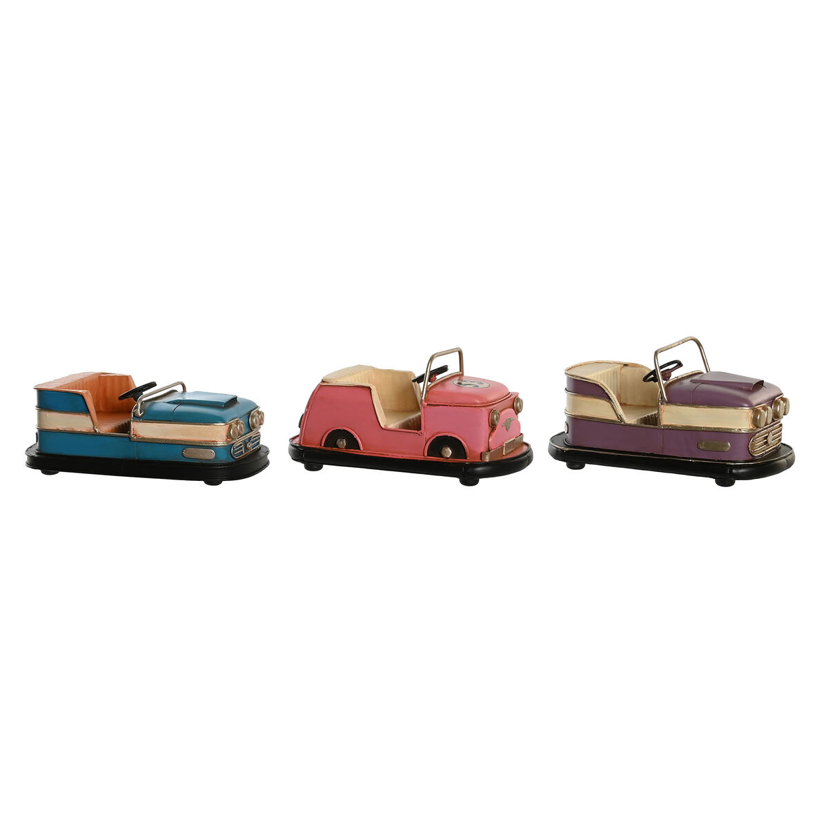 Prydnadsfigur DKD Home Decor Blå Rosa Lila Vintage 19,5 x 11 x 9,5 cm (3 antal)