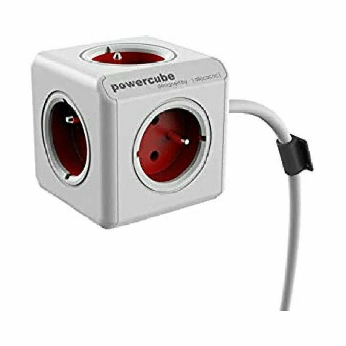 multipluggar i kubform Allocacoc PowerCube Vit Röd (1,5 m)