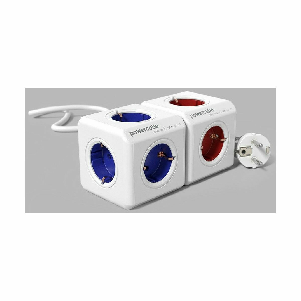 multipluggar i kubform Allocacoc PowerCube Vit Röd (1,5 m) - 3