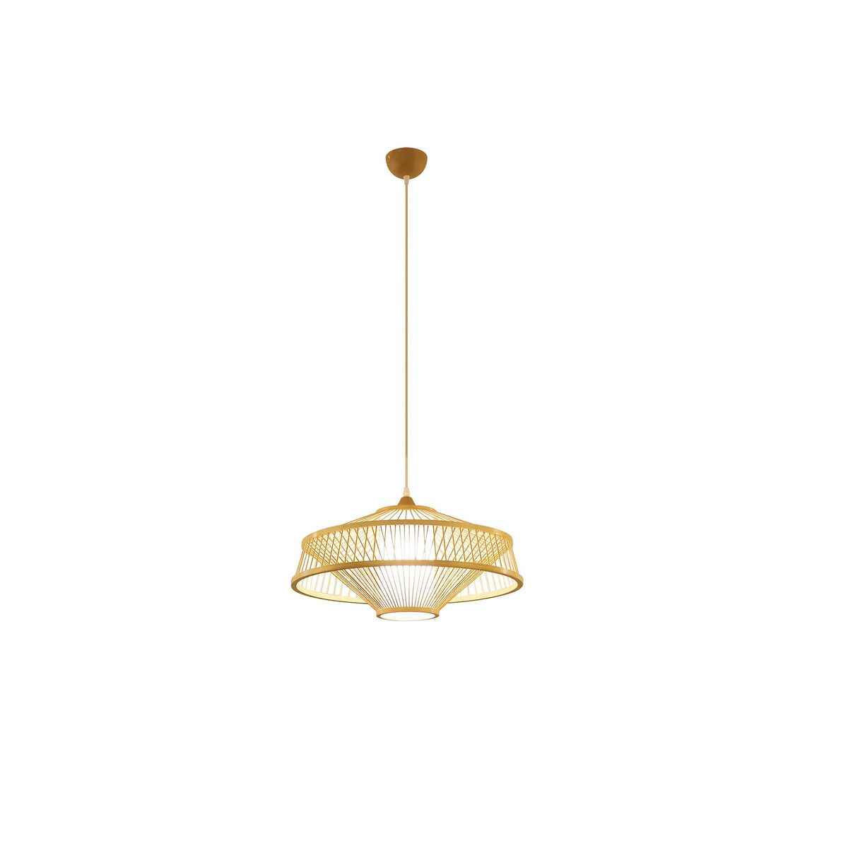 Taklampa DKD Home Decor Polyester Bambu (50 x 50 x 23 cm) - 4