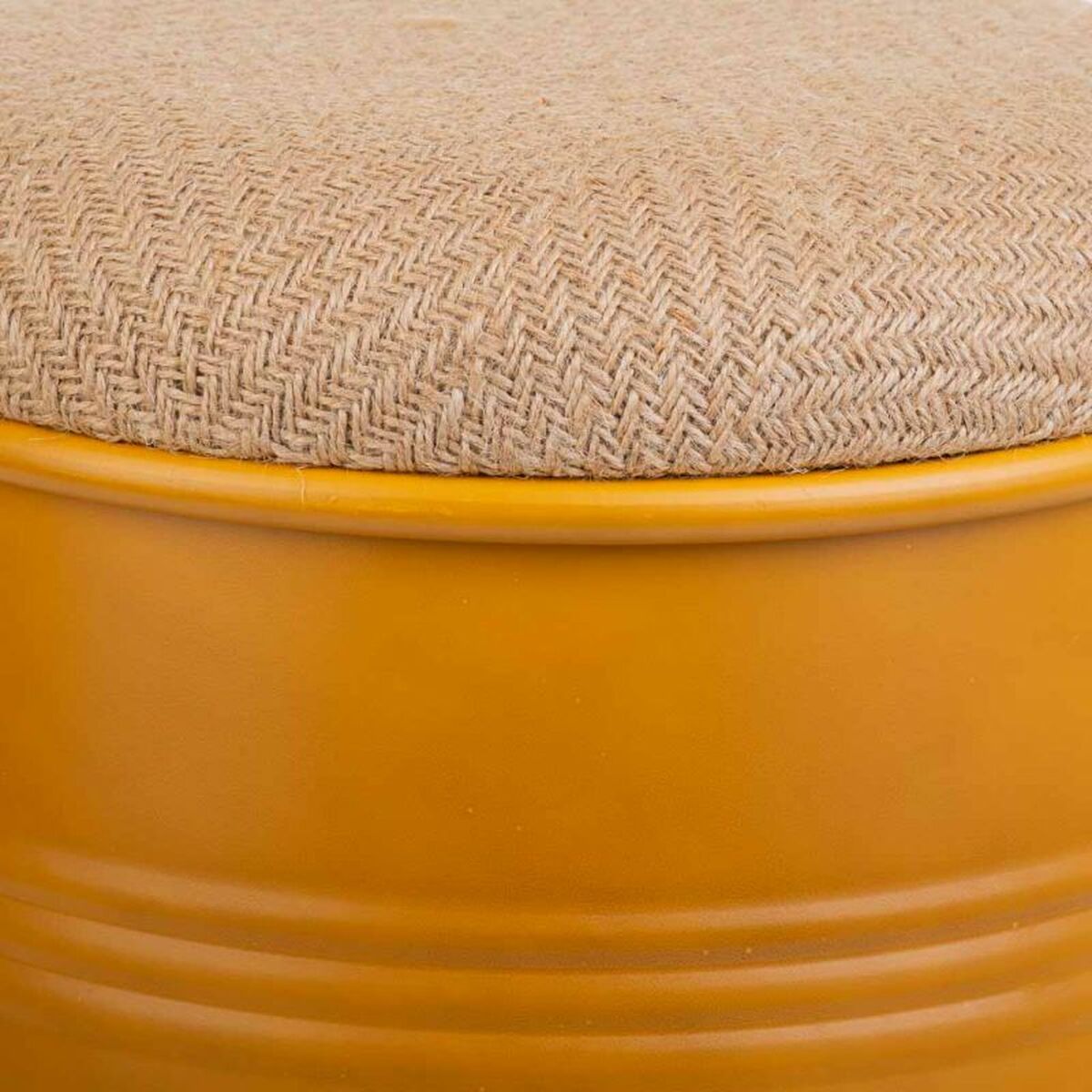Sittpall Alexandra House Living Orange Säckväv Metall Badsvamp Trä MDF 47 x 27 x 33 cm - 6