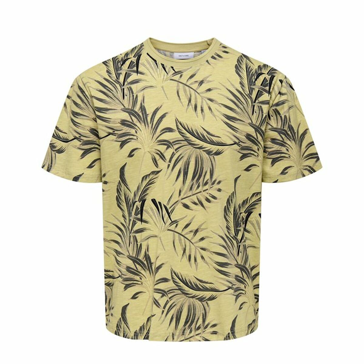 T-shirt med kortärm Herr Only & Sons Onskash Reg Leaf Aop Gyllene