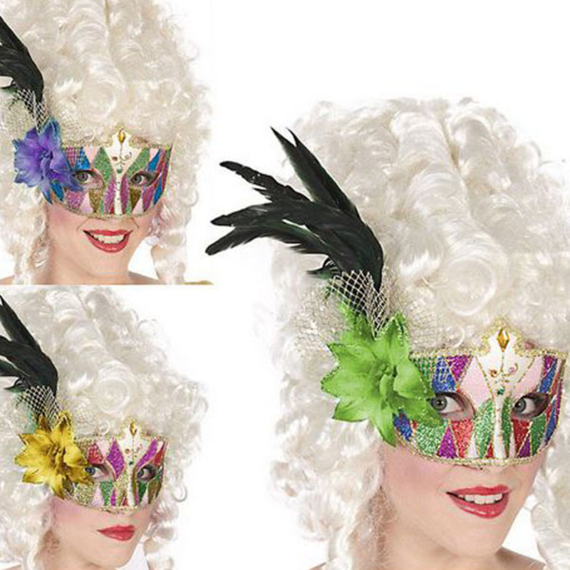 Venetiansk ögonmask med fjädrar Multicolour - 2