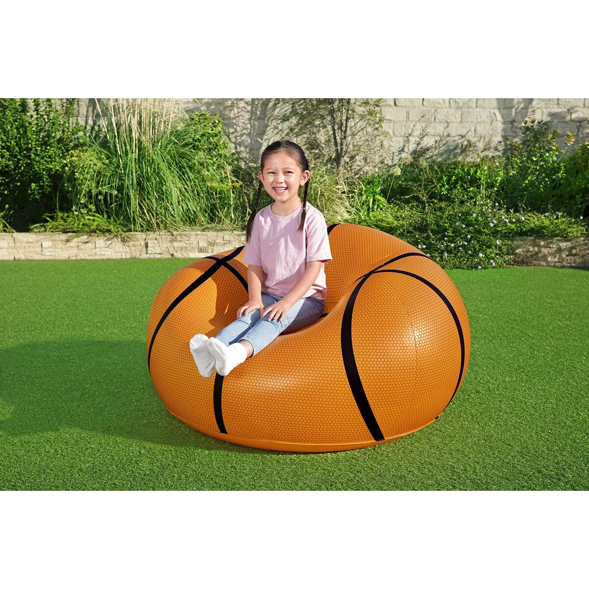 Bestway Stor uppblåsbar stol Basketboll 114x112x66 cm +6 år Inomhus och Trädgård 75103 - 2