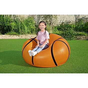 Bestway Stor uppblåsbar stol Basketboll 114x112x66 cm +6 år Inomhus och Trädgård 75103
