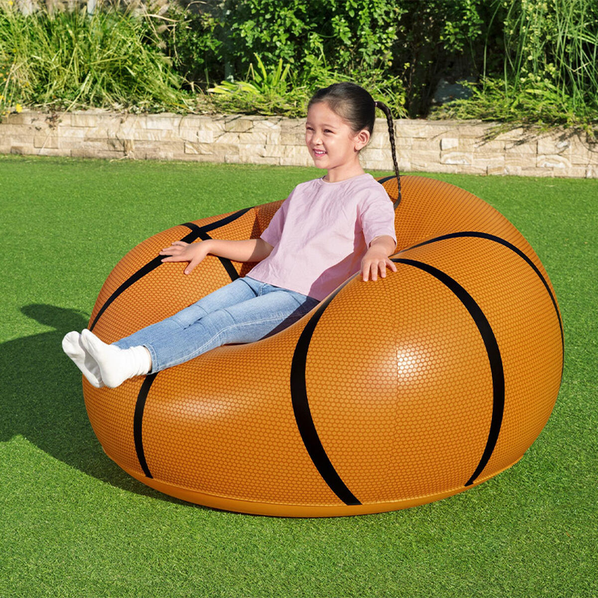 Bestway Stor uppblåsbar stol Basketboll 114x112x66 cm +6 år Inomhus och Trädgård 75103 - 10