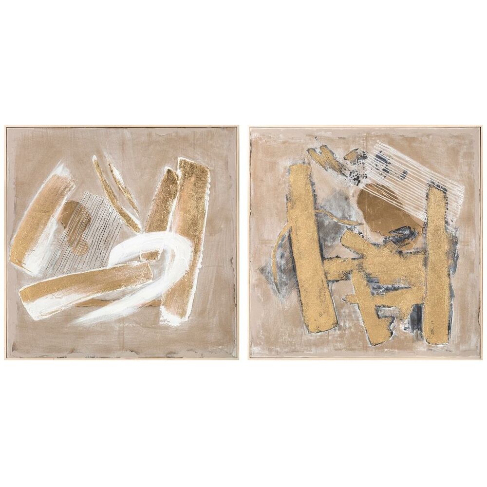 Tavla DKD Home Decor 92 x 4,5 x 92 cm Abstrakt Urban (2 antal)
