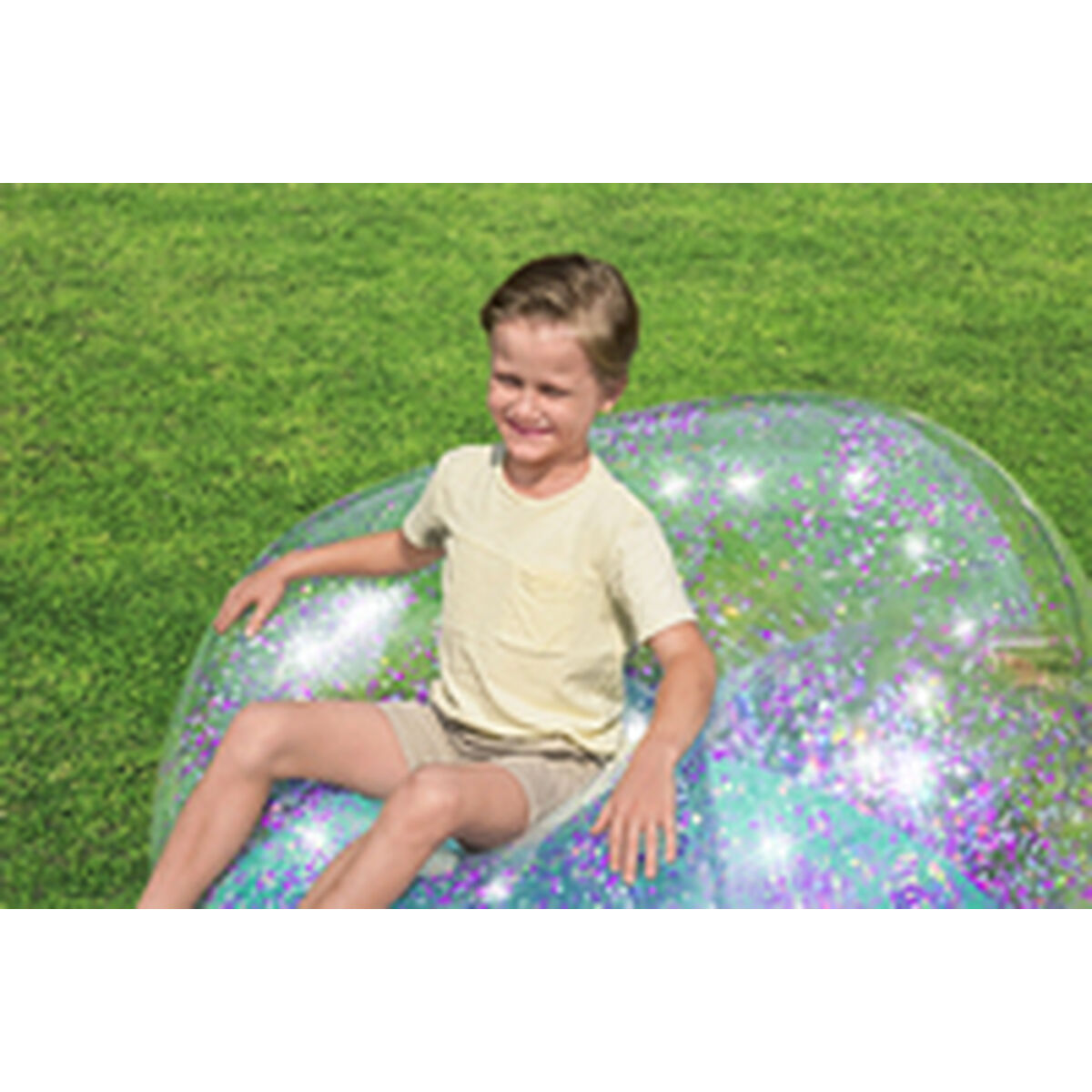 Bestway Jättestor Glitteruppblåsbar Stol 114x112x66 cm +6 År Inomhus och Trädgård 75115 - 13