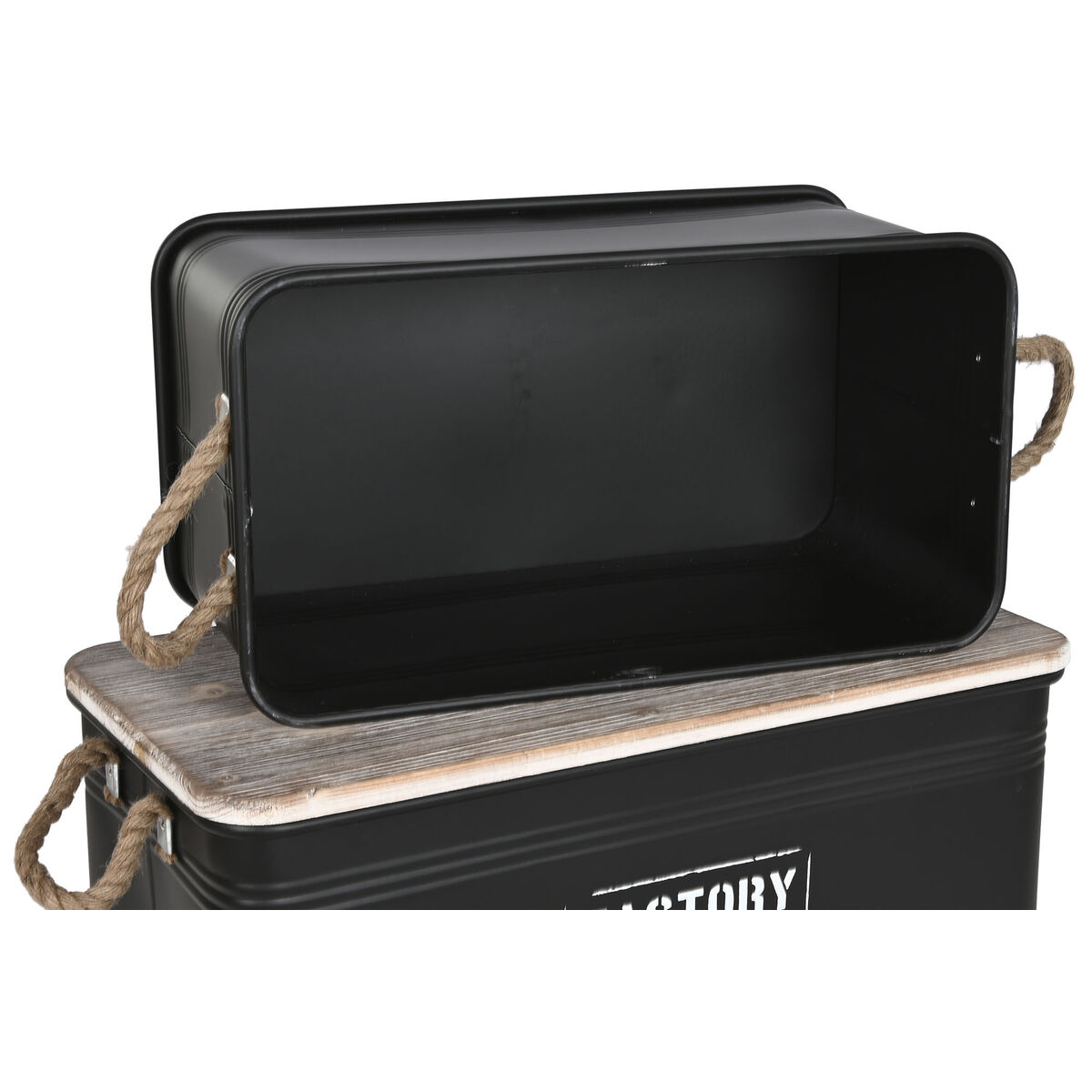 Koffertset Home ESPRIT Metall Snöre Granträ 68 x 35,5 x 35 cm (3 antal) - 4