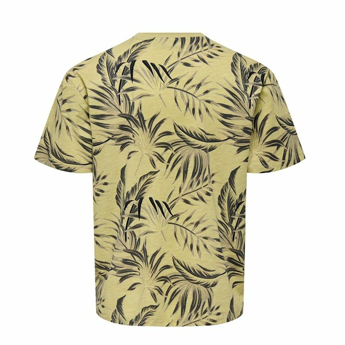 T-shirt med kortärm Herr Only & Sons Onskash Reg Leaf Aop Gyllene - 2