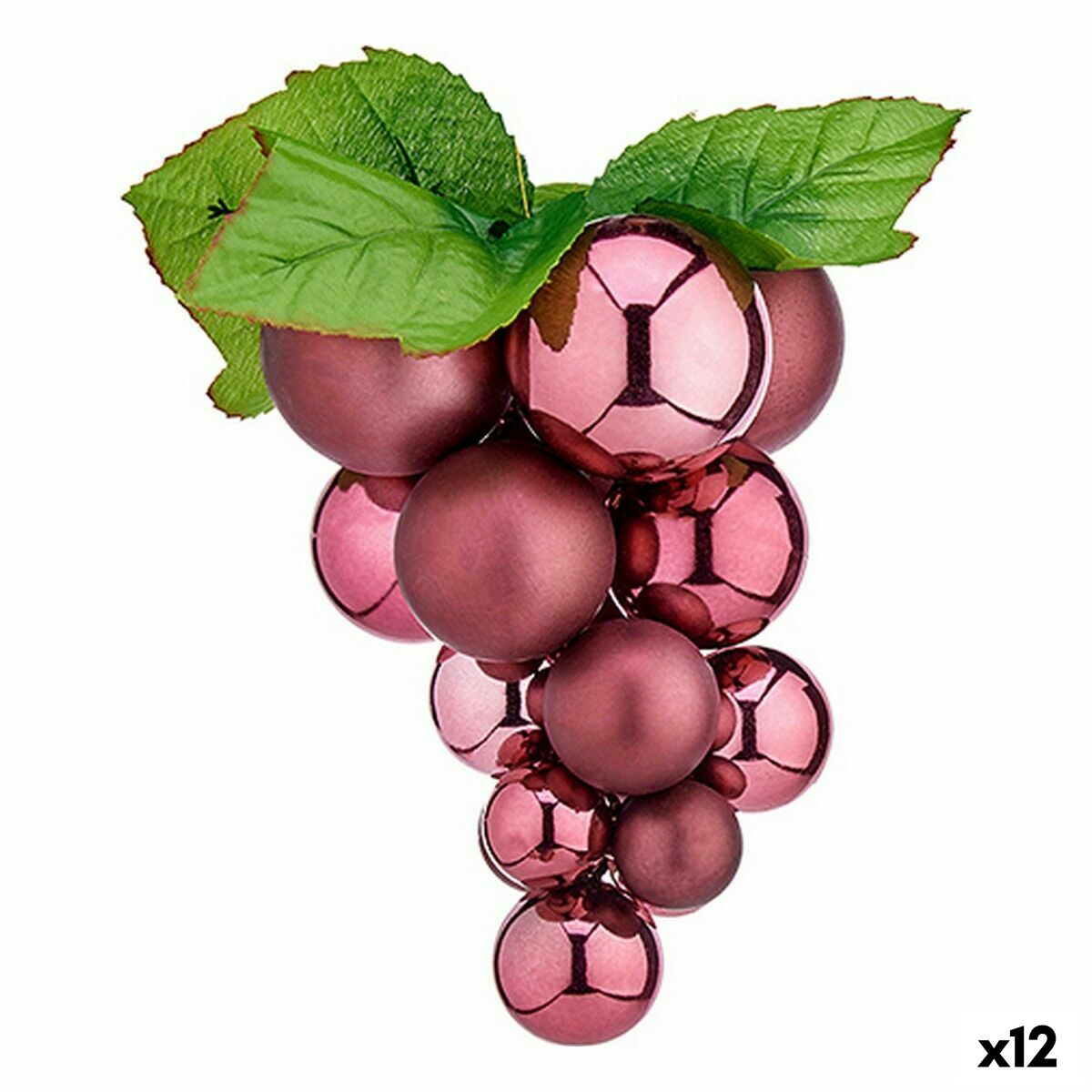 Julgranskula Vindruvor Medium Rosa Plast 18 x 18 x 28 cm (12 antal) - 3