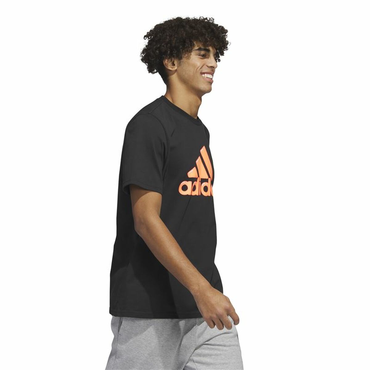 T-shirt med kortärm Herr Adidas Logo Svart (L) - 5