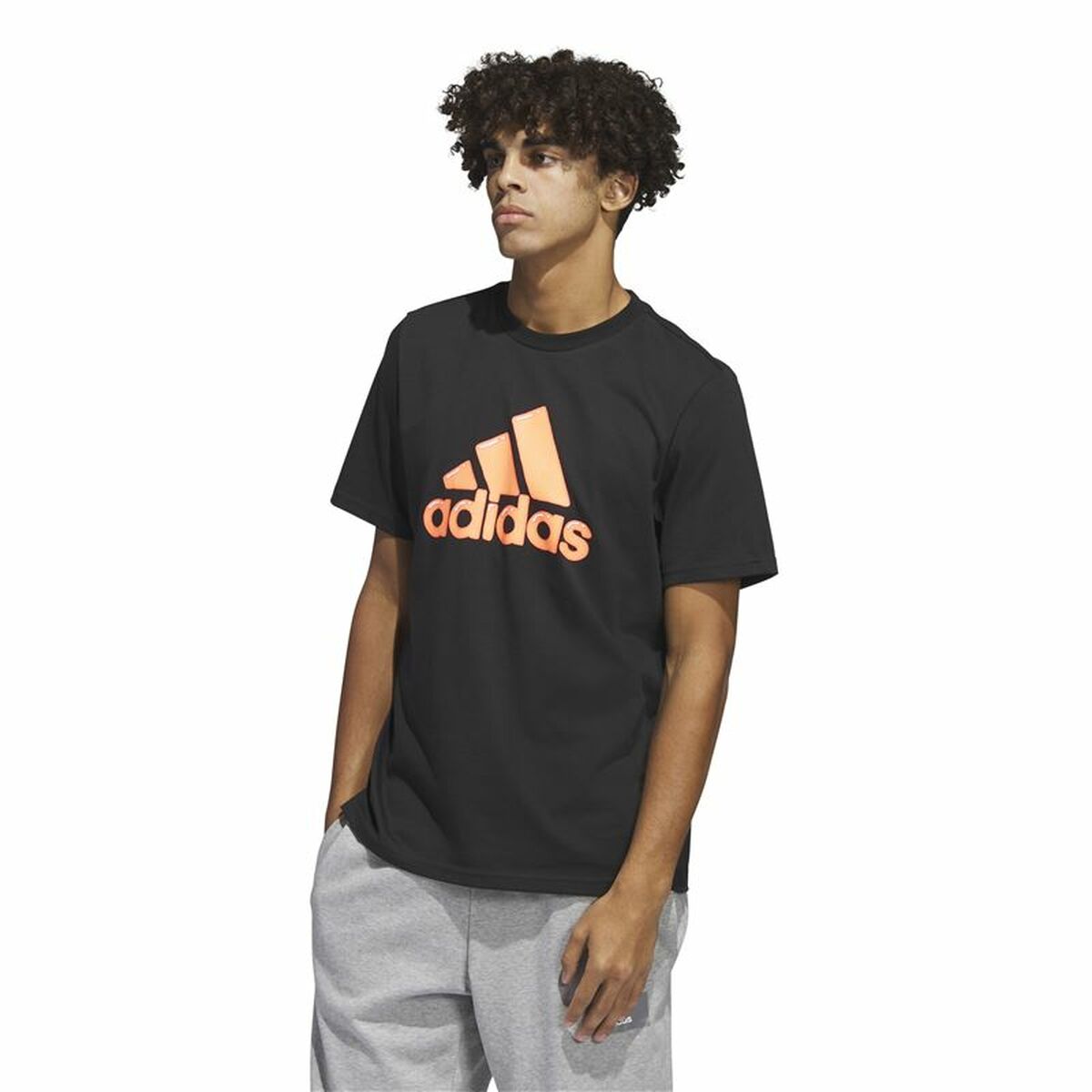 T-shirt med kortärm Herr Adidas Logo Svart (L) - 2