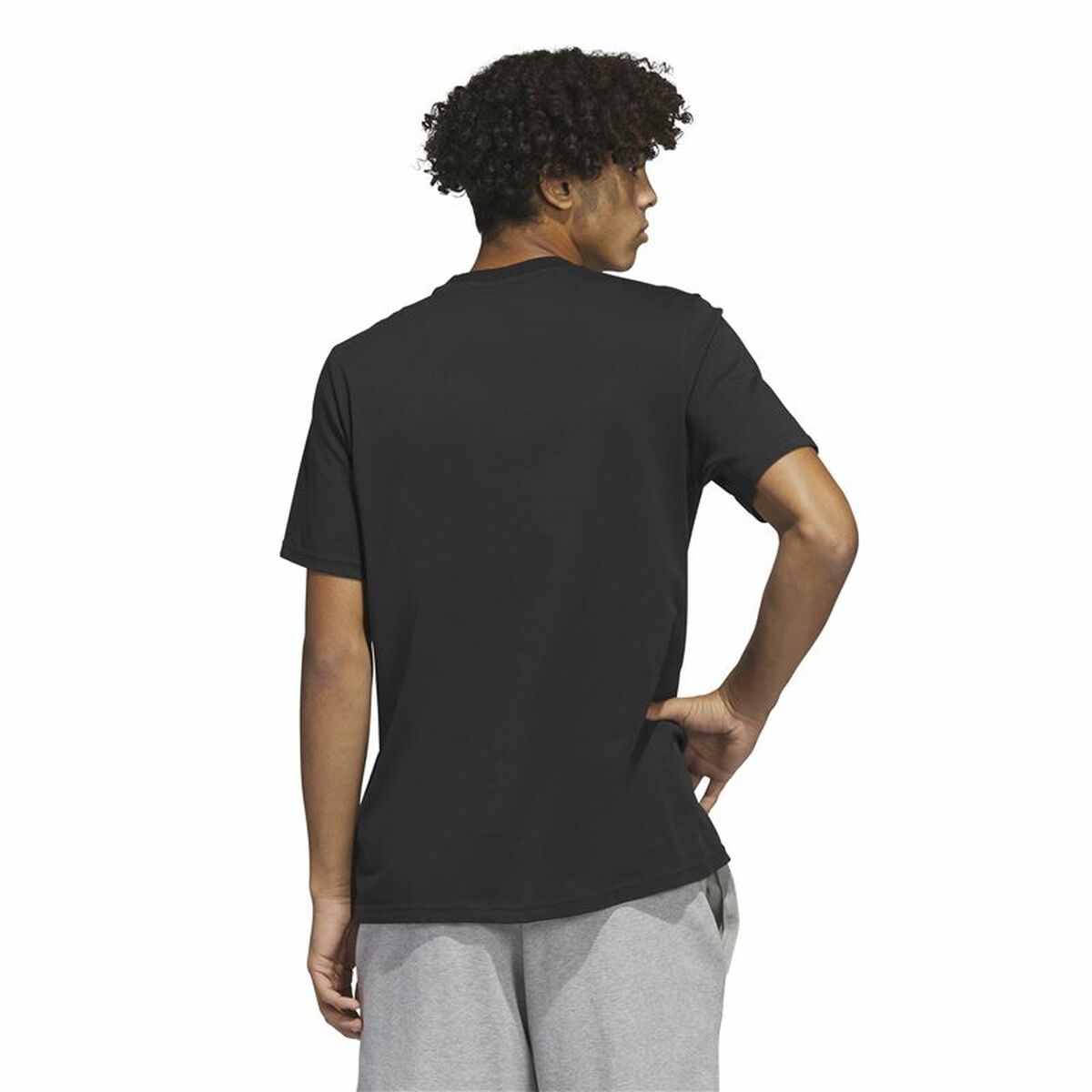 T-shirt med kortärm Herr Adidas Logo Svart (L) - 4