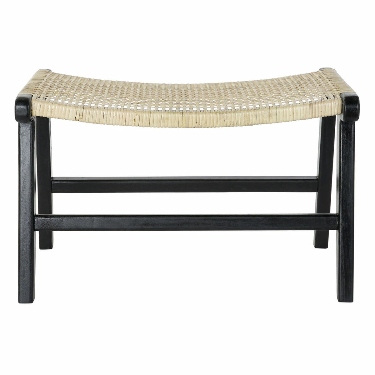 Sittpall DKD Home Decor 8424001823192 65 x 47 x 40 cm Naturell Teak Svart