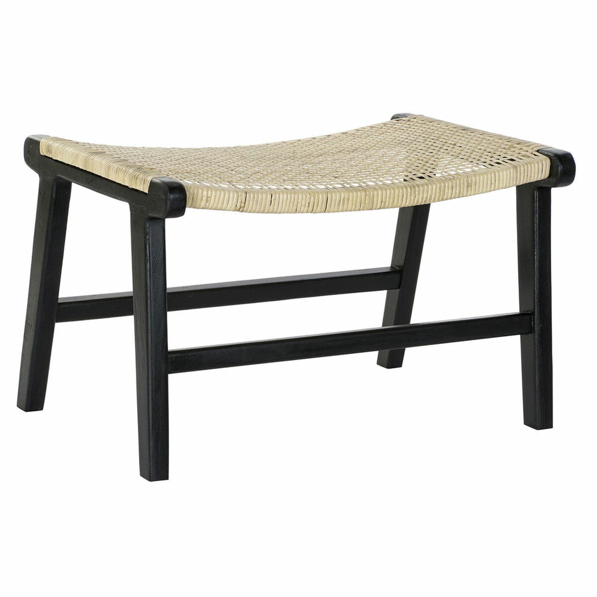 Sittpall DKD Home Decor 8424001823192 65 x 47 x 40 cm Naturell Teak Svart - 2